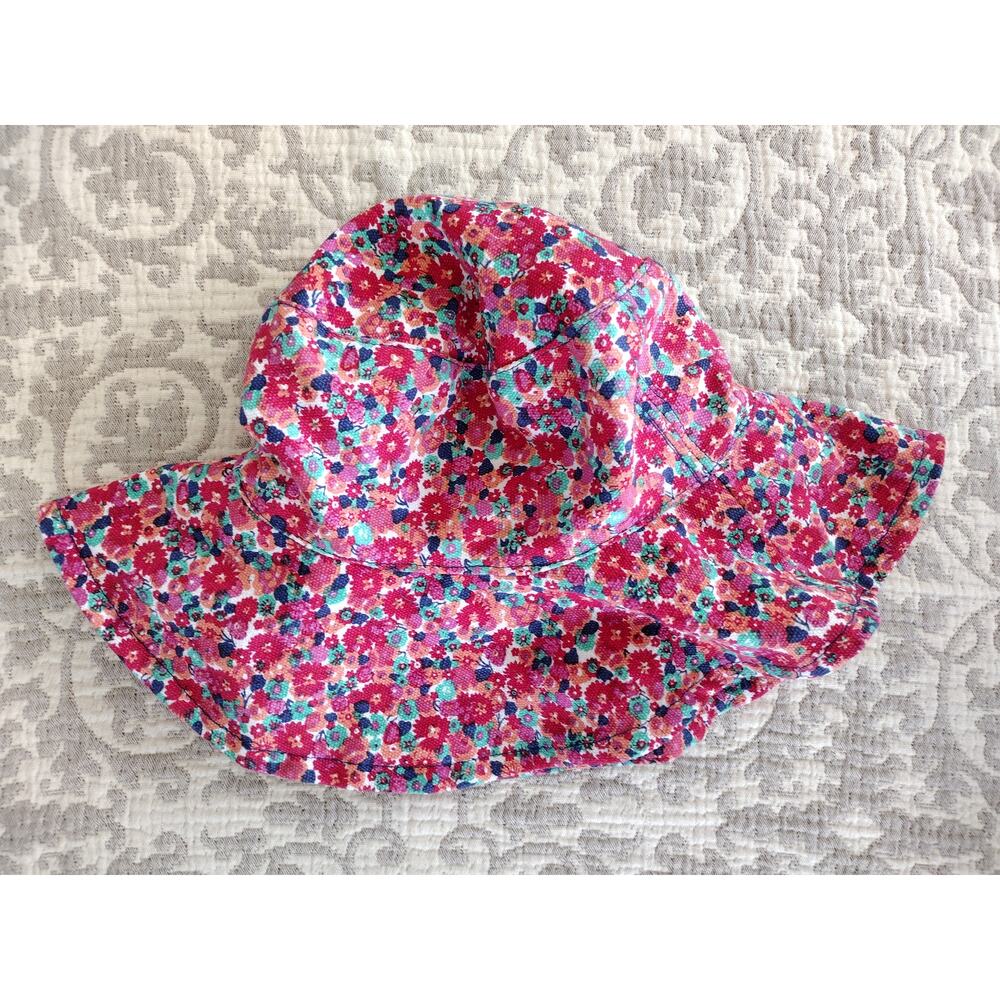 Vintage 90s/Y2K Pink Purple & Mint Green Ditsy Floral Cotton Slouchy Bucket Hat
